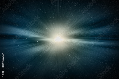 우주 에서의 태양 폭발과 빛