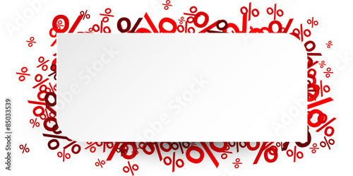 White paper note over percent signs.