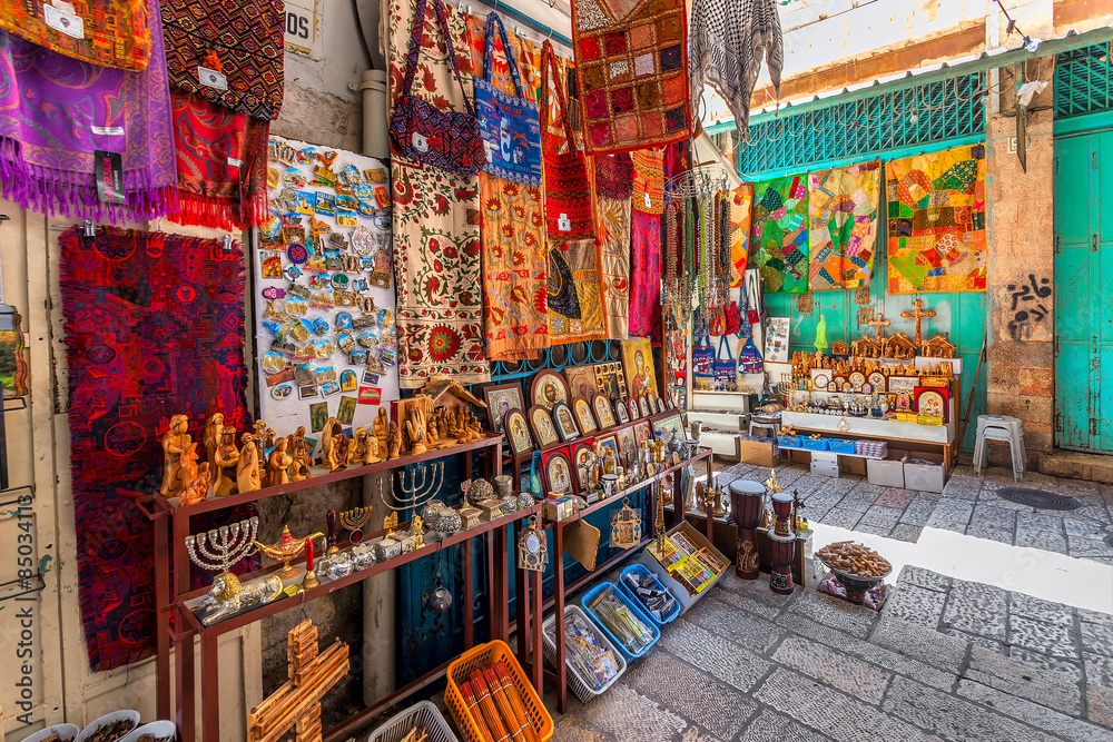 Naklejka premium Bazar na Starym Mieście w Jerozolimie.