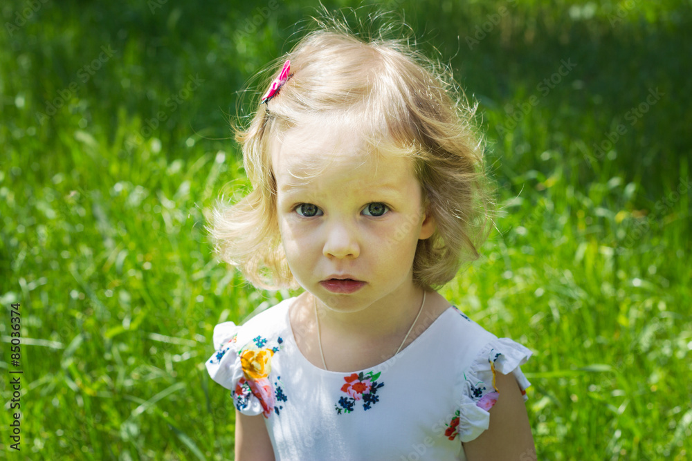 Pretty little girl walking in the Park. Pretty little girl walking in the Park.