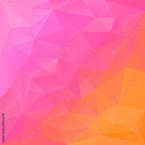 vector polygonal background triangular reflection colors - pink and orange