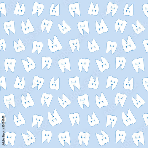 Tooth white and blue pattern, Illustration Vector eps10