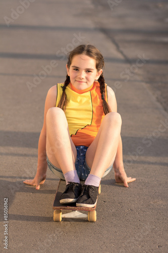 a girl on a skateboard