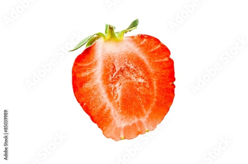 Wallpaper Mural One half of strawberry isolated on a white background Torontodigital.ca