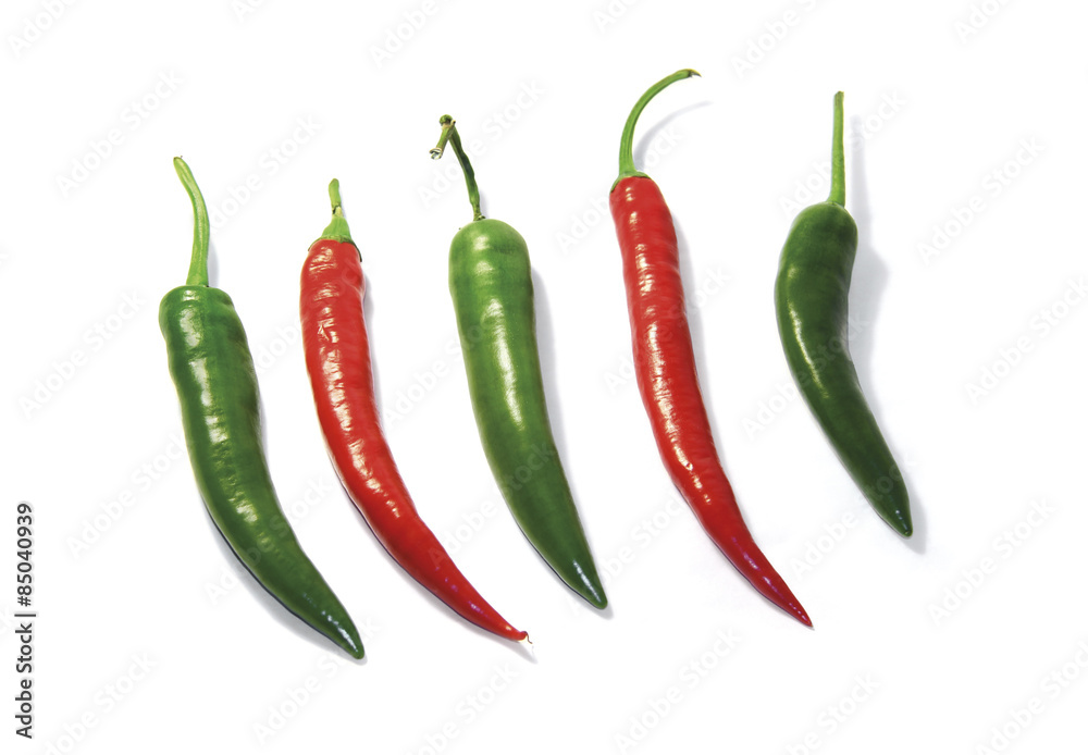 red and green chilli