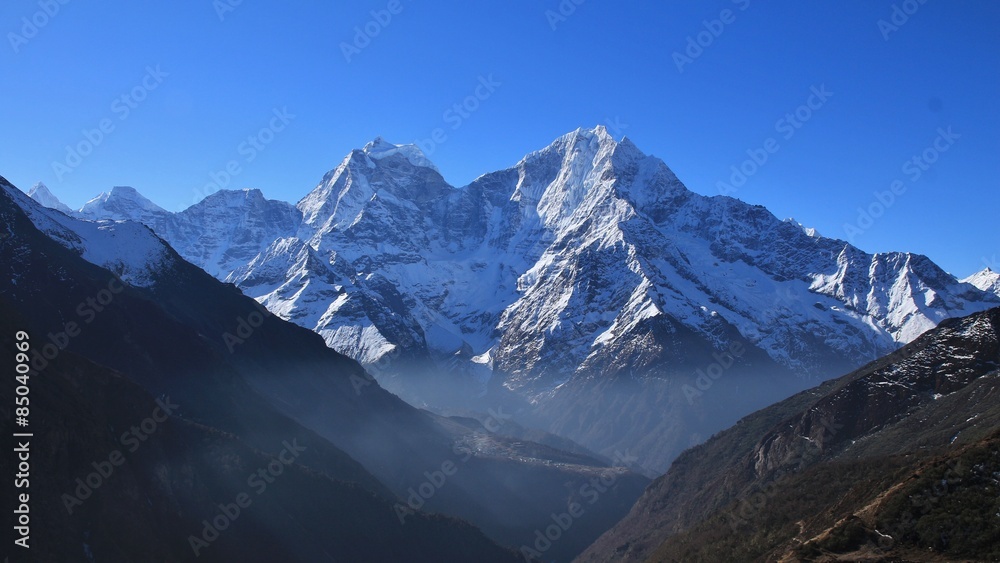 Thamserku and Kangtega, view from Dhole Thamserku and Kangtega, view from Dhole