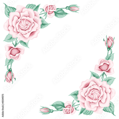 Vintage frame with roses