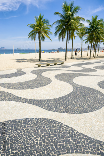 Copacabana Beach Boardwalk Rio de Janeiro Brazil 