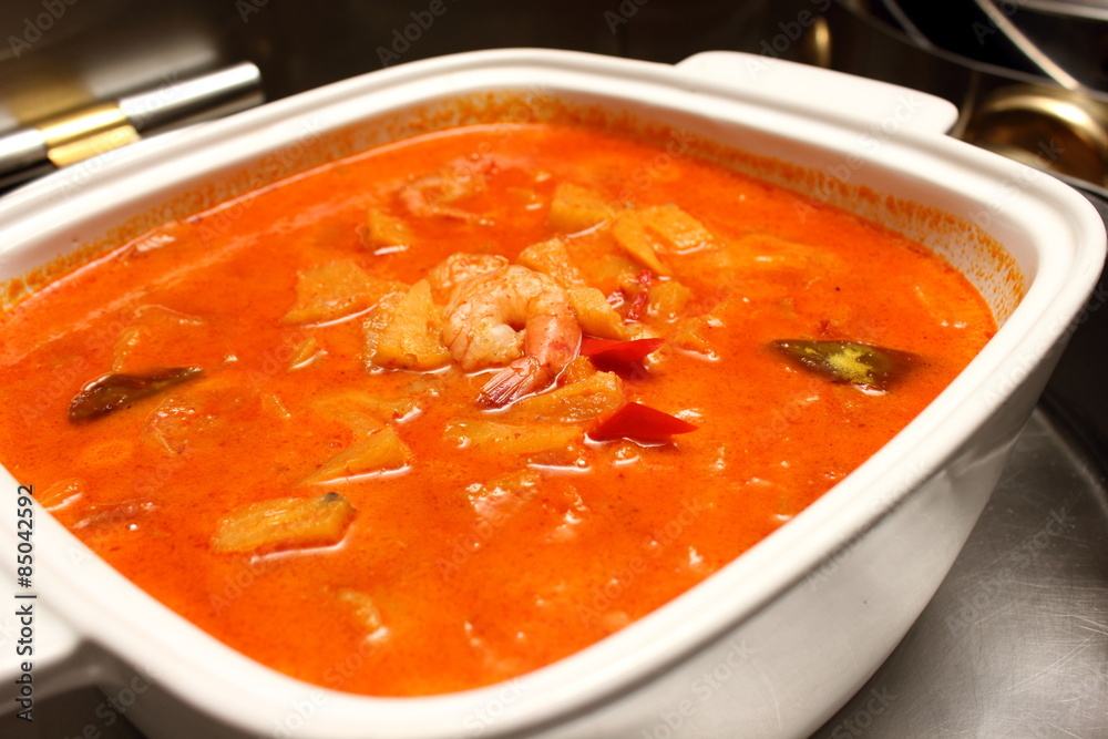Thai red curry with shrimps Thai red curry with shrimps