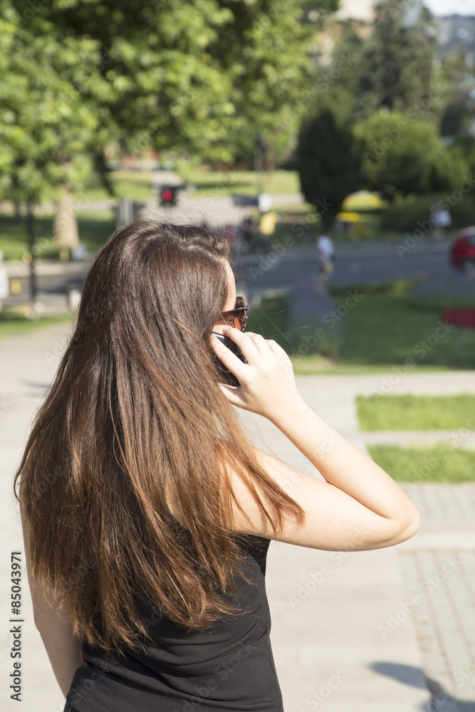 Girl with the mobile phone