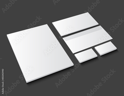 Corporate identity template stationery on dark background