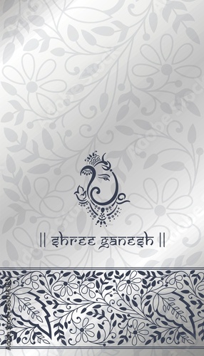 Ganesha, Hindu wedding card, royal Rajasthan, India