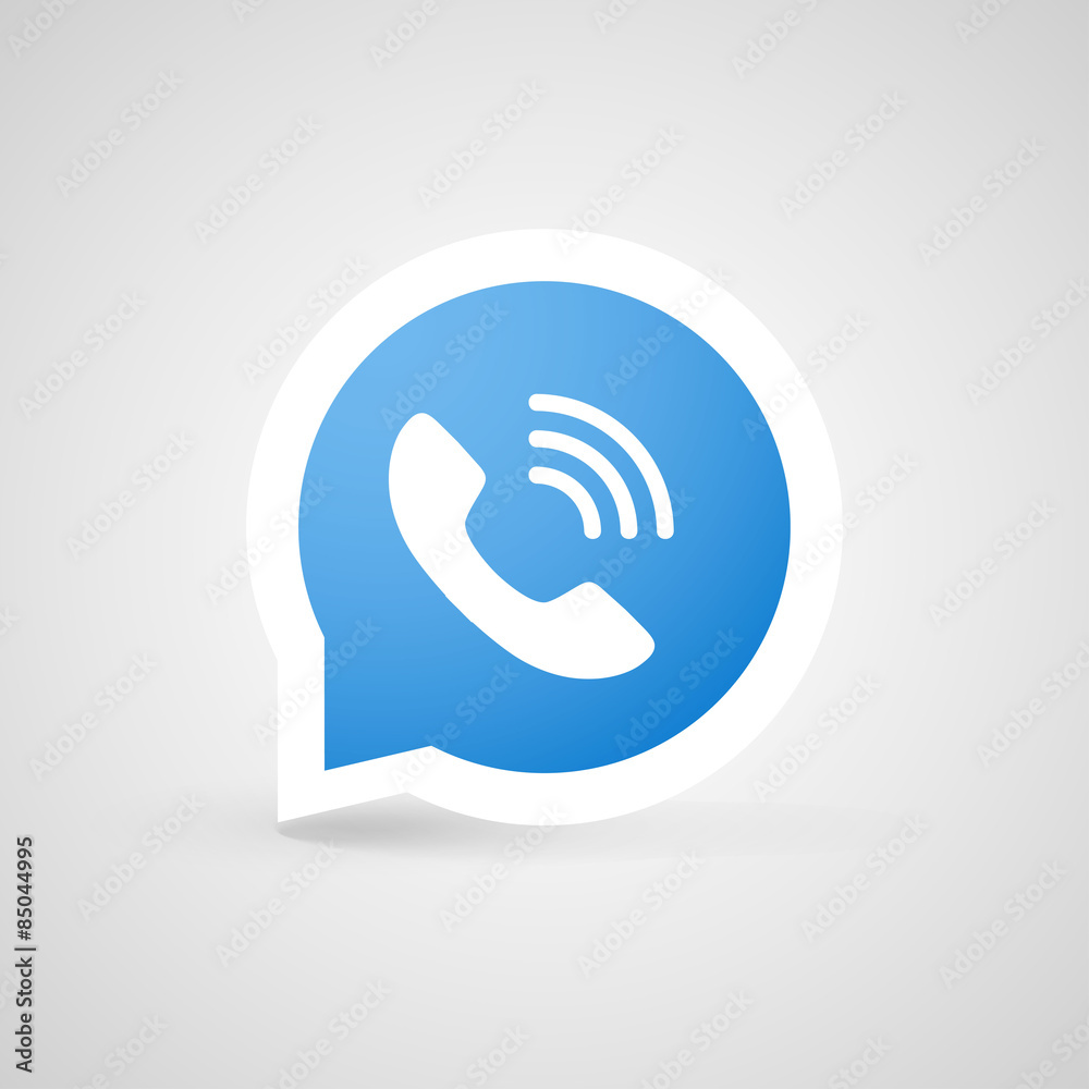 Blue phone handset icon. Vector button. Blue phone handset icon. Vector button.