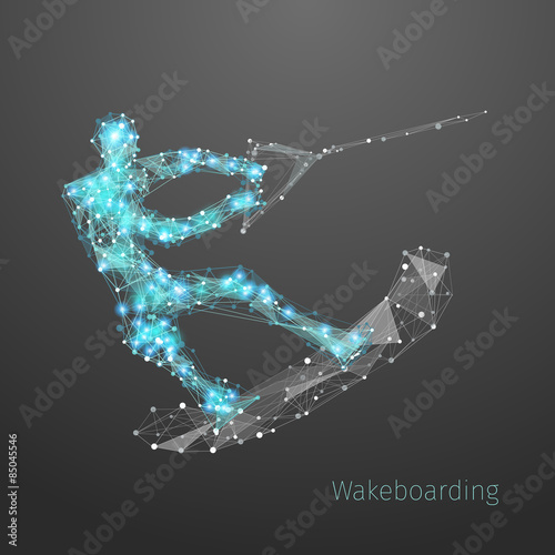 Wakeboarding polygonal