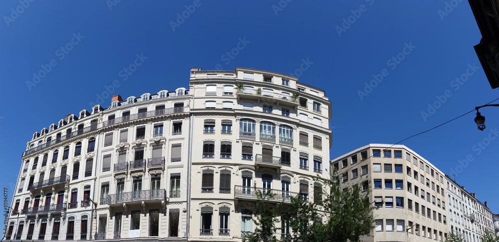 Panoramic view of buildings in Lyon