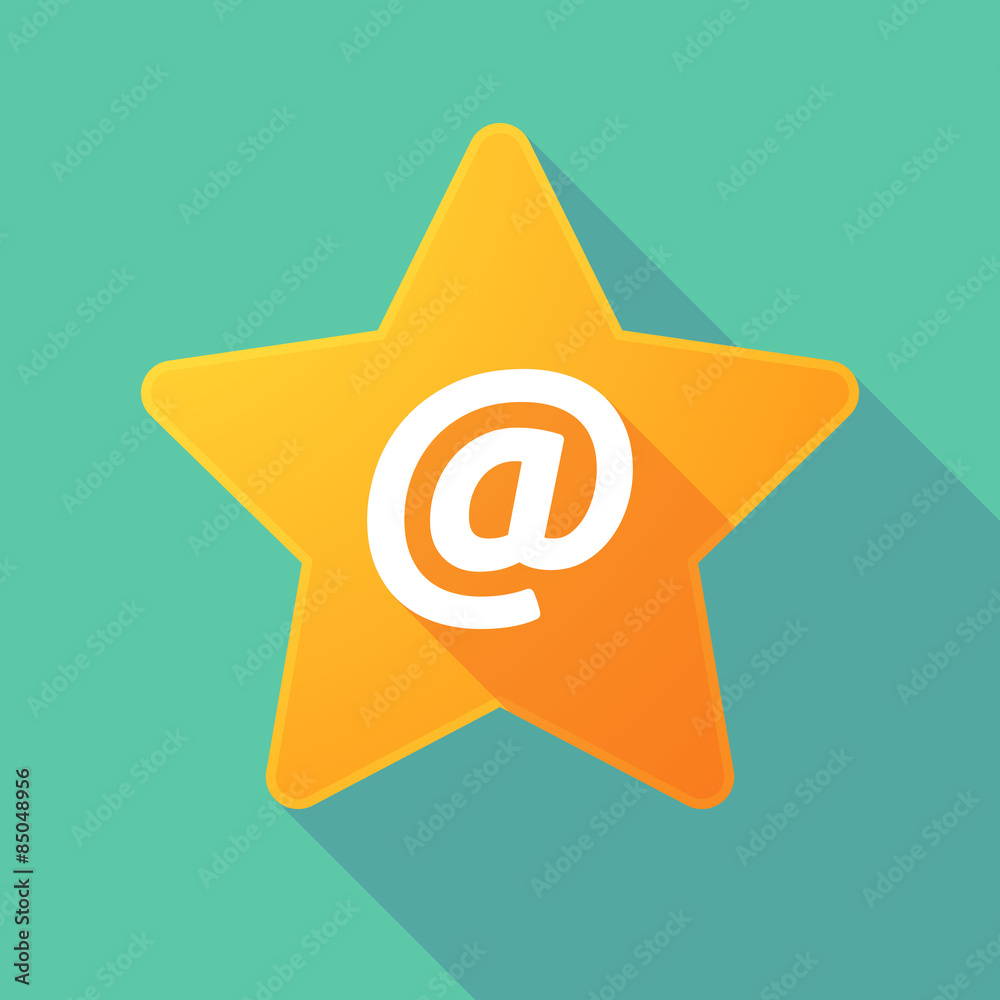 Long shadow star with an at sign Long shadow star with an at sign