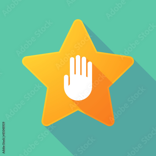 Long shadow star with a hand