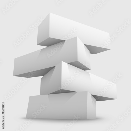 Vector illustration of 3d boards with place for text.