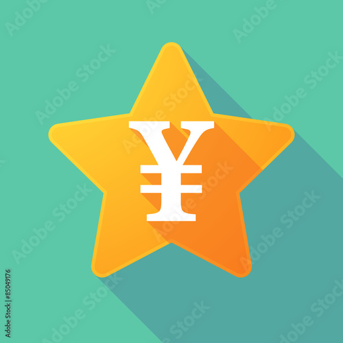 Long shadow star with a yen sign