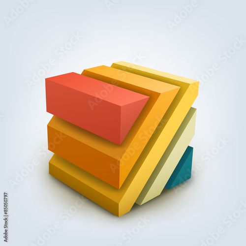 Fototapeta Naklejka Na Ścianę i Meble -  Vector Illustration of abstract 3d cube.