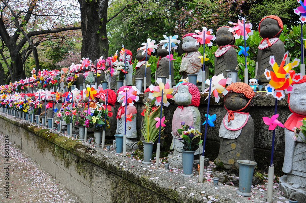 Fototapeta premium Stone dolls in temple, Japan