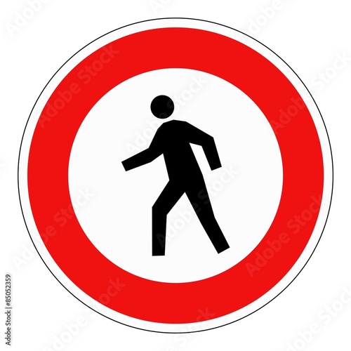 Panneau interdit aux piétons