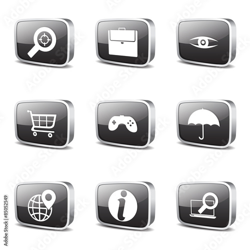 SEO Internet Sign Square Vector Black Icon Design Set 10 © rizwanali3d