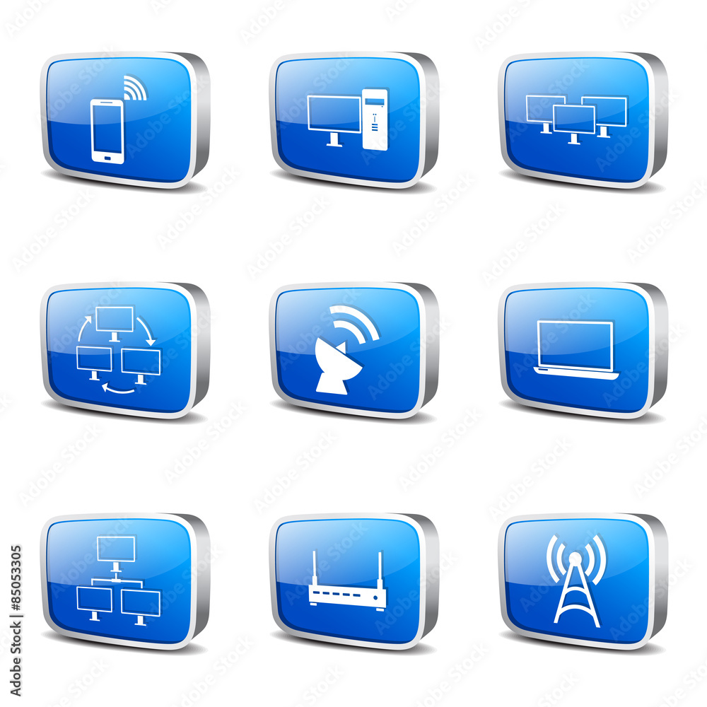 Telecom Communication Square Vector Blue Icon Design Set 2 Telecom Communication Square Vector Blue Icon Design Set 2