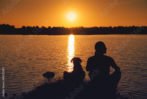 Friends at sunset