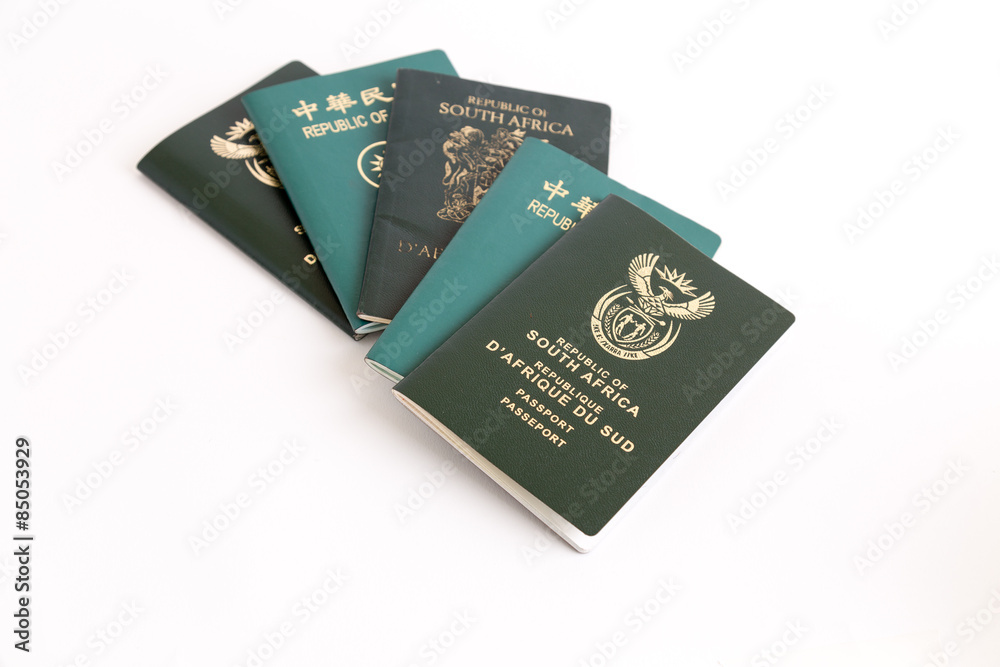 Muliple passports on white background Muliple passports on white background