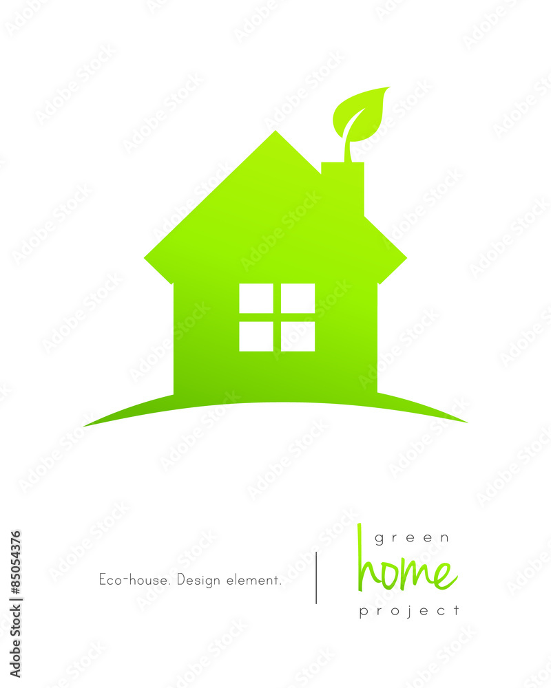 Green home with leaf concept Green home with leaf concept