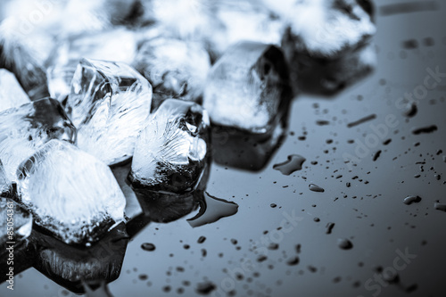 ice on black background