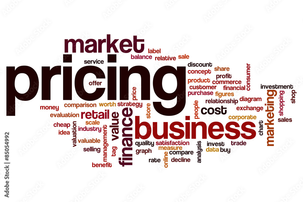 Pricing word cloud concept
