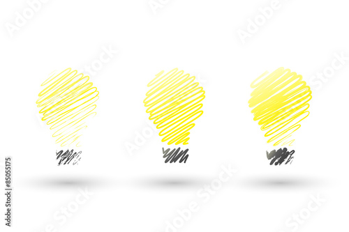 Lightbulb sketch and doodle set