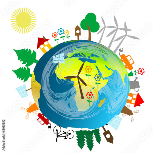 Ecological concept with Earth globe