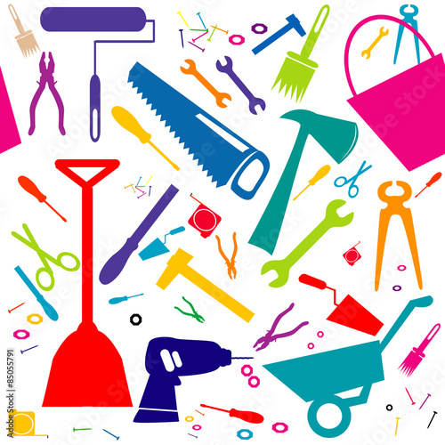 Seamless background with DIY tools or home repair tools