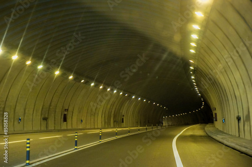 Abstract speed motion in urban highway road tunnel