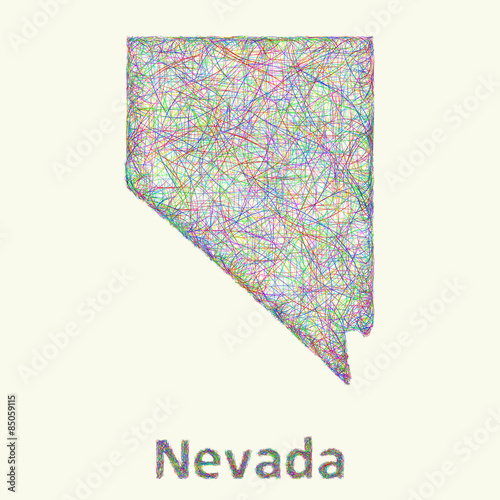 Photography Nevada line art map