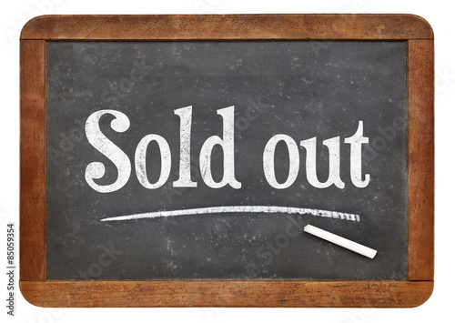 Sold out blackboard sign photo