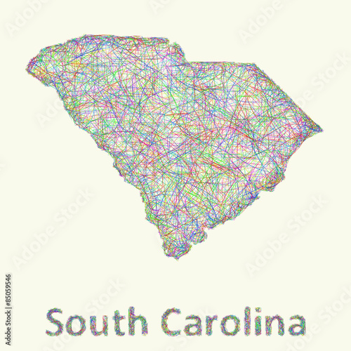South Carolina line art map
