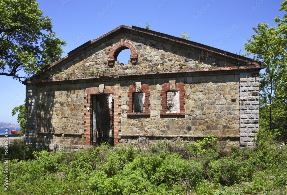 Vladivostok. Old house on Russian island. Russia