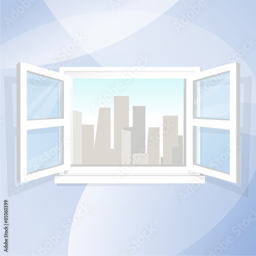 Open window. City view