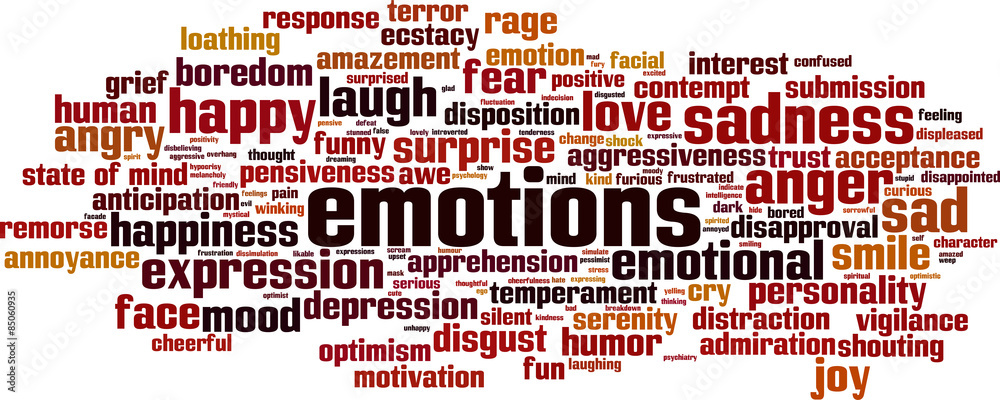 Emotions word cloud concept. Vector illustration