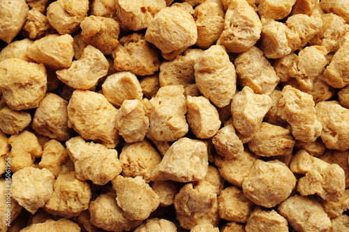 Billede på lærred Soya protein chunks background