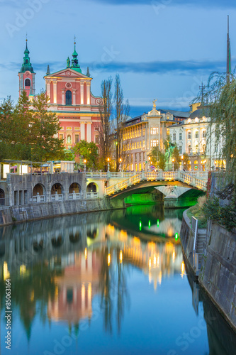 Romantic medieval Ljubljana, Slovenia, Europe. photo