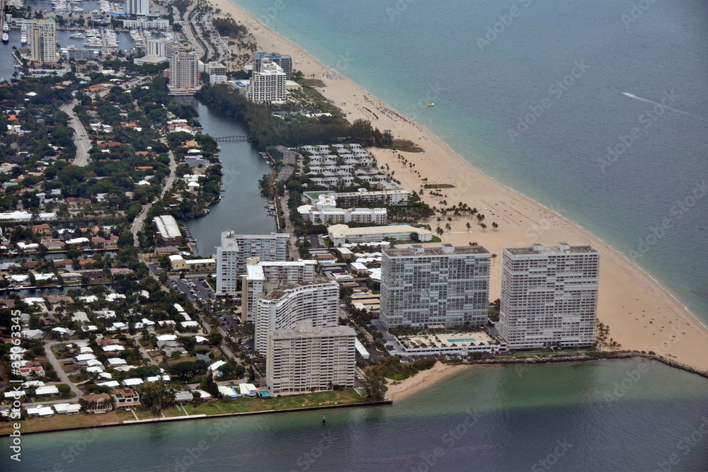 Fort Lauderdale Beach aerial view