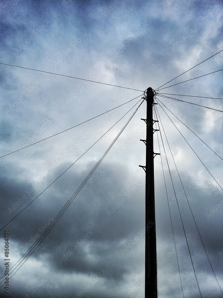Network cables clouds connection overcast sky Network cables clouds connection overcast sky
