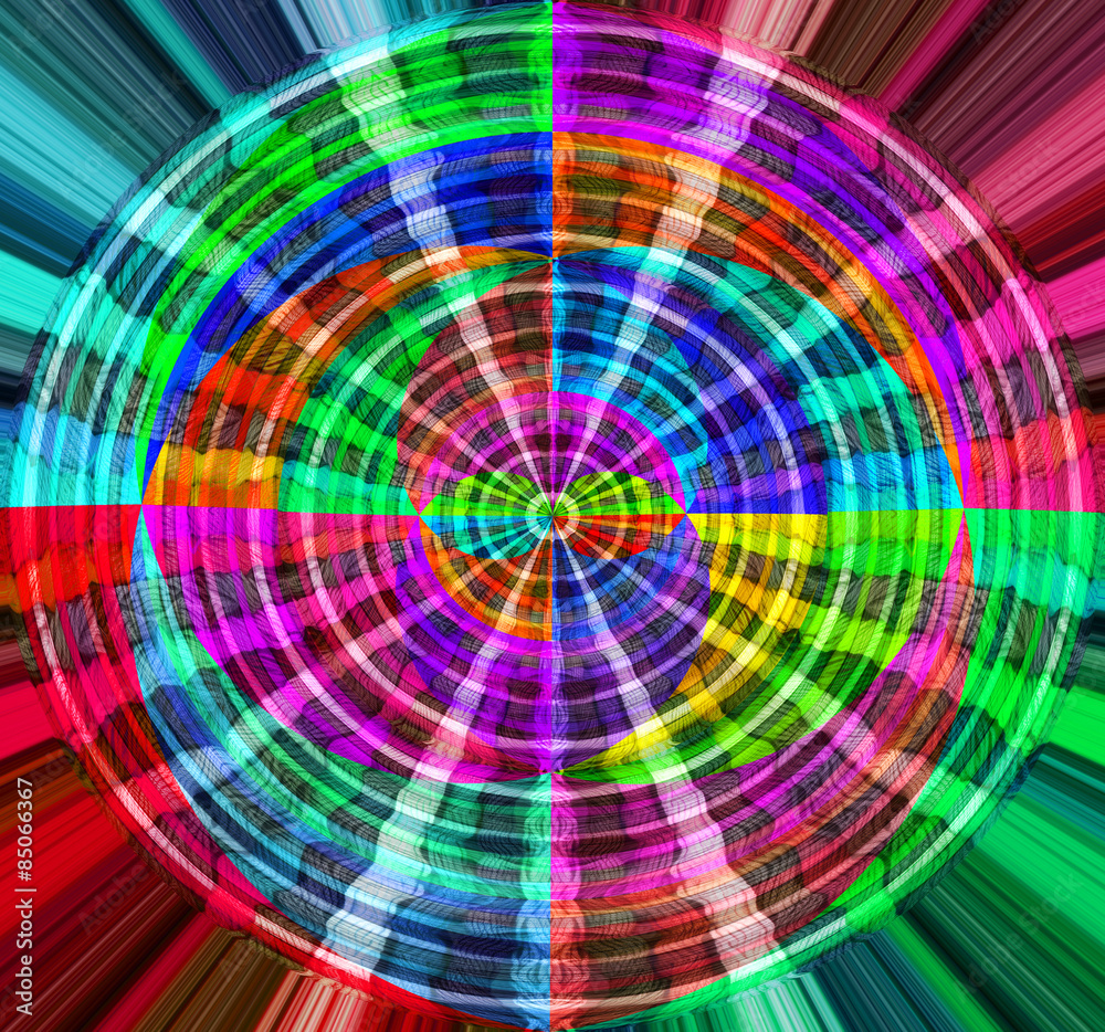 Colorful wheel with soft transparent fabric in blue, green, pink, purple and yellow Colorful wheel with soft transparent fabric in blue, green, pink, purple and yellow