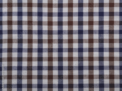 Fabric blue, brown cells, plaid, texture