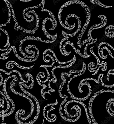 Vector abstract seamless pattern with beautiful figured lines